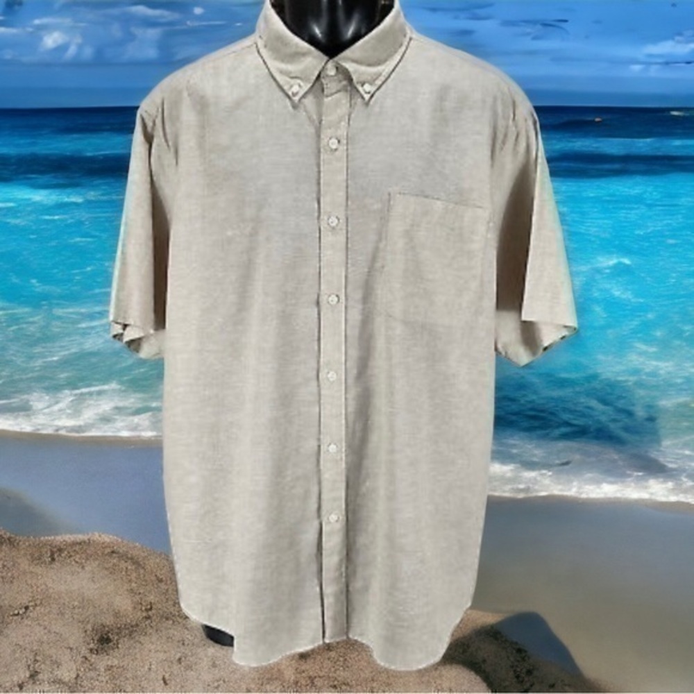 Croft & Barrow Heathered Tan Easy Care Shirt
